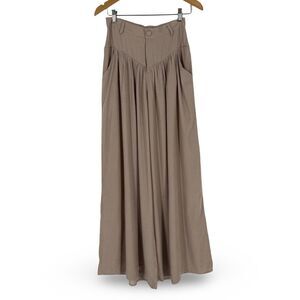 NWT Mulla Wide Leg Pleated Pants in Beige | Size Small